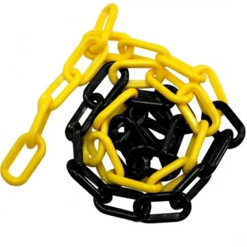 Corrente plástica preto/amarelo elo 60mm Corrente plástica preto/amarelo elo 60mm